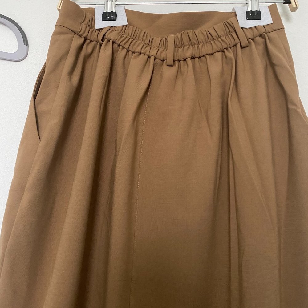 NWT Cordera Straight Tailoring deconstructed Asymmetrical Skirt Camel - Picture 10 of 13